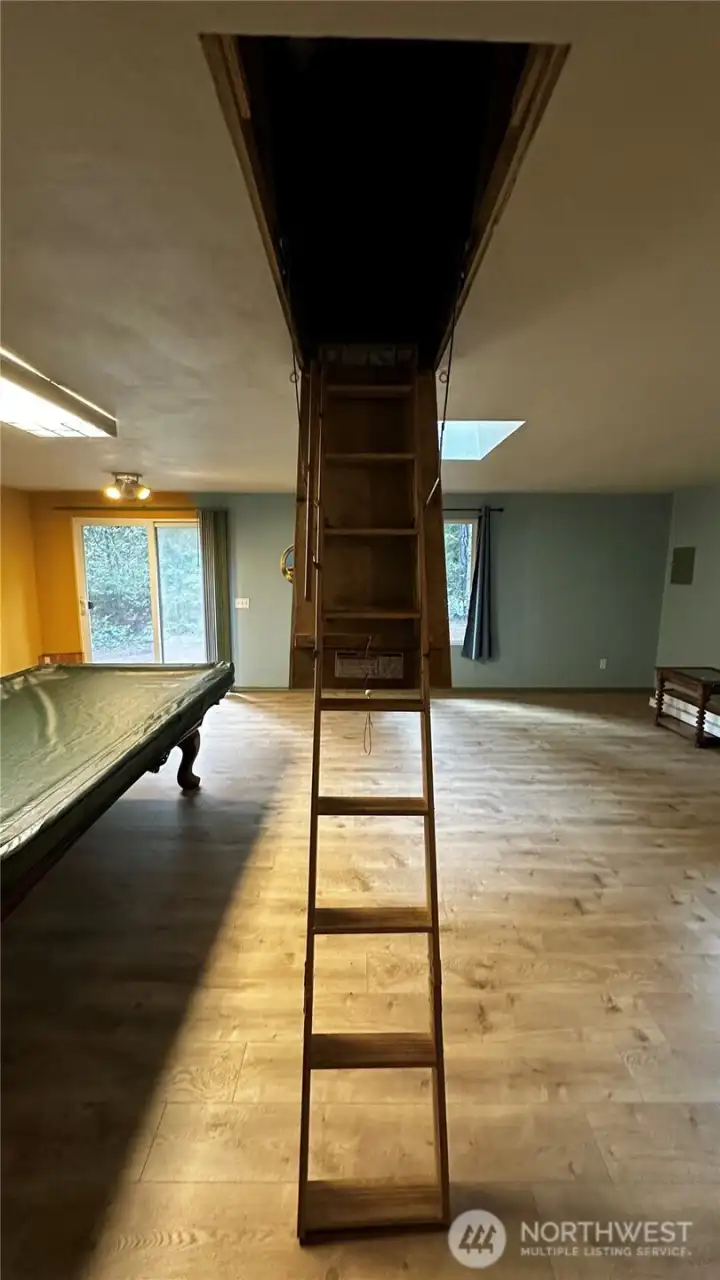 Attic inside of recreational building