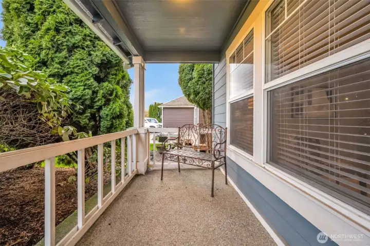 Private front porch allows you to sit and have your morning coffee in peace.