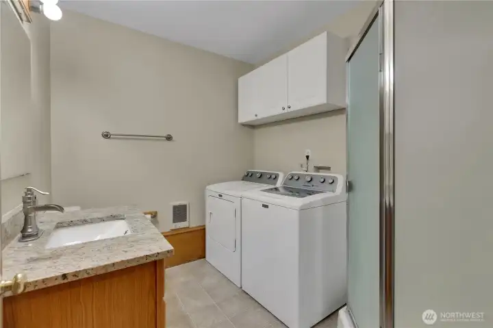 Downstairs Laundry and 3/4 Bathroom