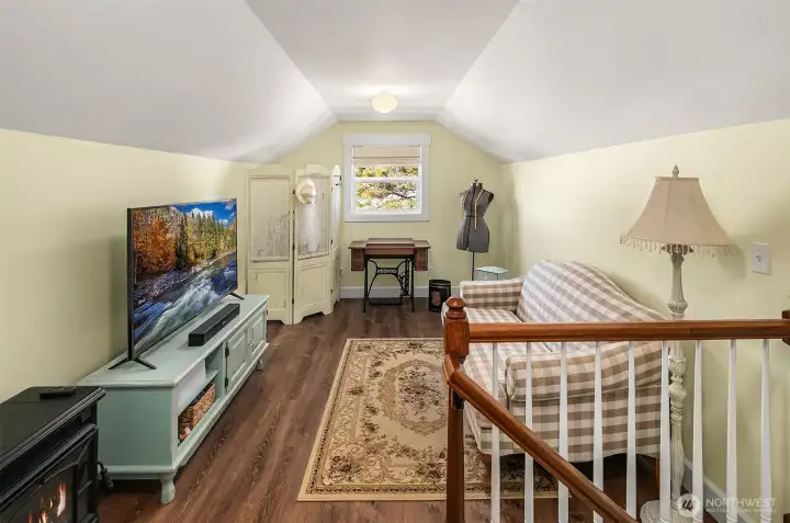 Upstairs 2nd bedroom or family/room den. Would make a great office space as well!  Not pictured is a large storage closet area.