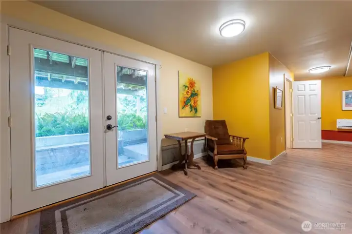 Basement exterior entry area