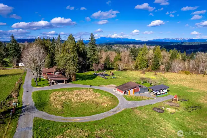 Turn around entry and driveway to shop and covered RV parking