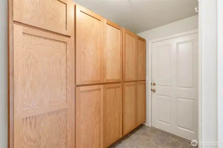 Storage on the way to the attached 2-car garage!
