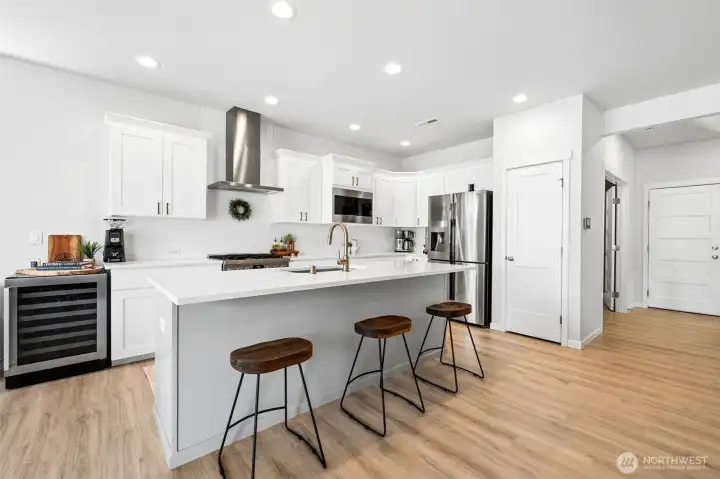 Best memories are made gathered around an oversized kitchen island with your favorite people.
