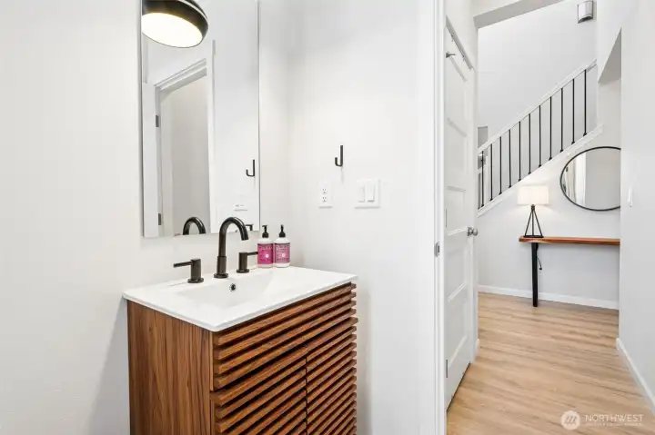 Main floor custom powder/half bathroom.
