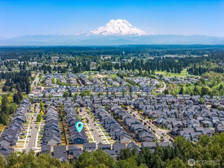 You will not miss a Mt Rainier view here, driving out or driving home you will always see her in her glory!