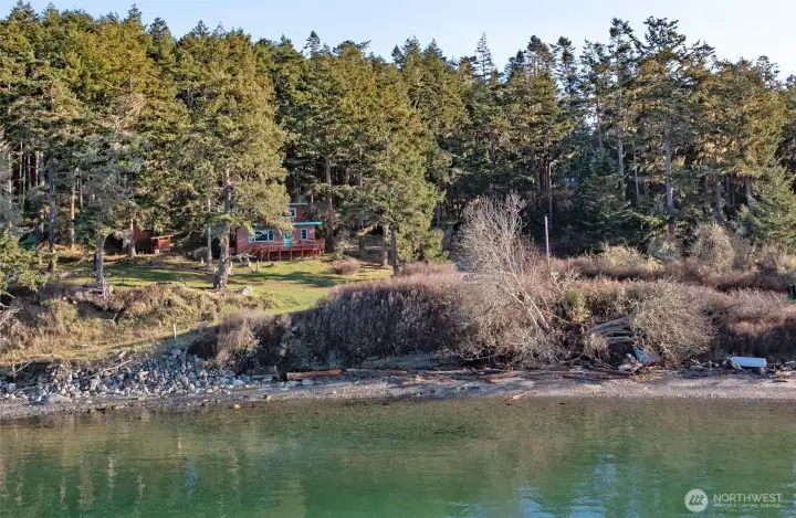 Beach in front of home