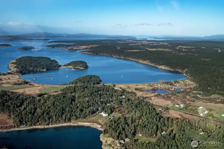 Aerial view MacKaye Harbor
