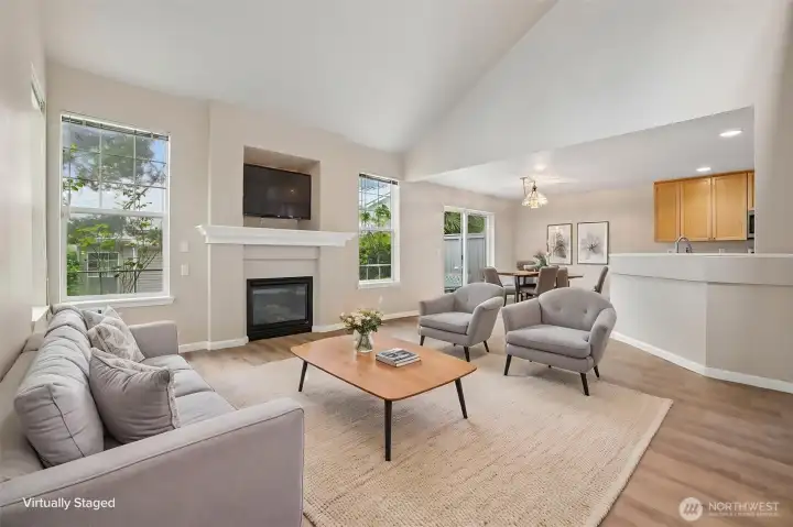High vaulted ceiling with plenty of light.