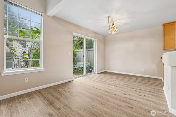 Sliding windows to private patio