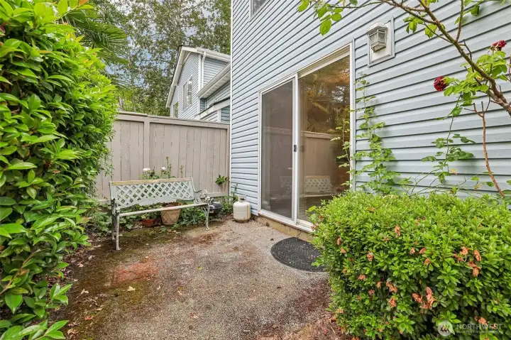 Partially closed patio.