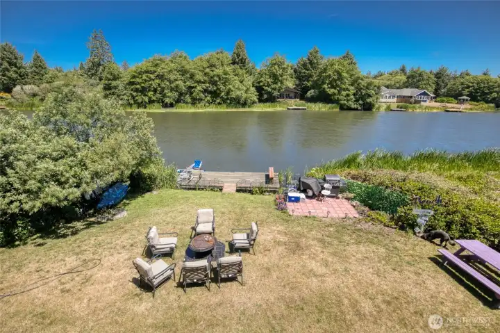 Shared outdoor space includes a dock, outdoor cook area, and more! Shared outdoor space includes a dock, outdoor cook area, and more!