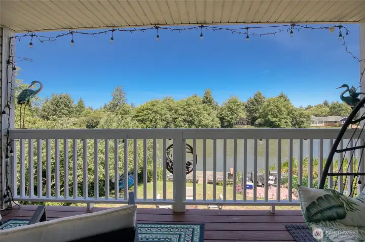 Covered back deck with mood lighting Covered back deck with mood lighting