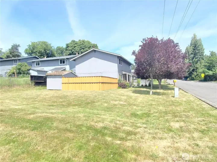 Large open side yard Large open side yard