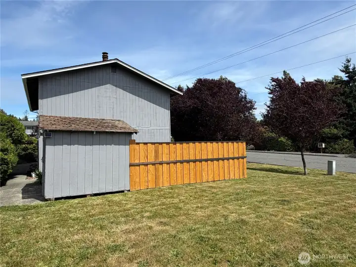Large open side yard Large open side yard