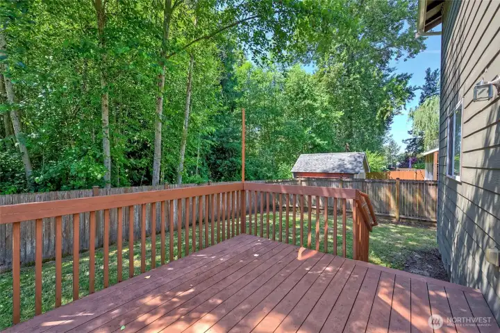 Nice Sized Deck makes yard access a breeze. Nice Sized Deck makes yard access a breeze.