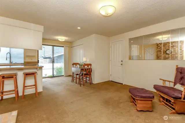 Living room has ample space for all your furniture.