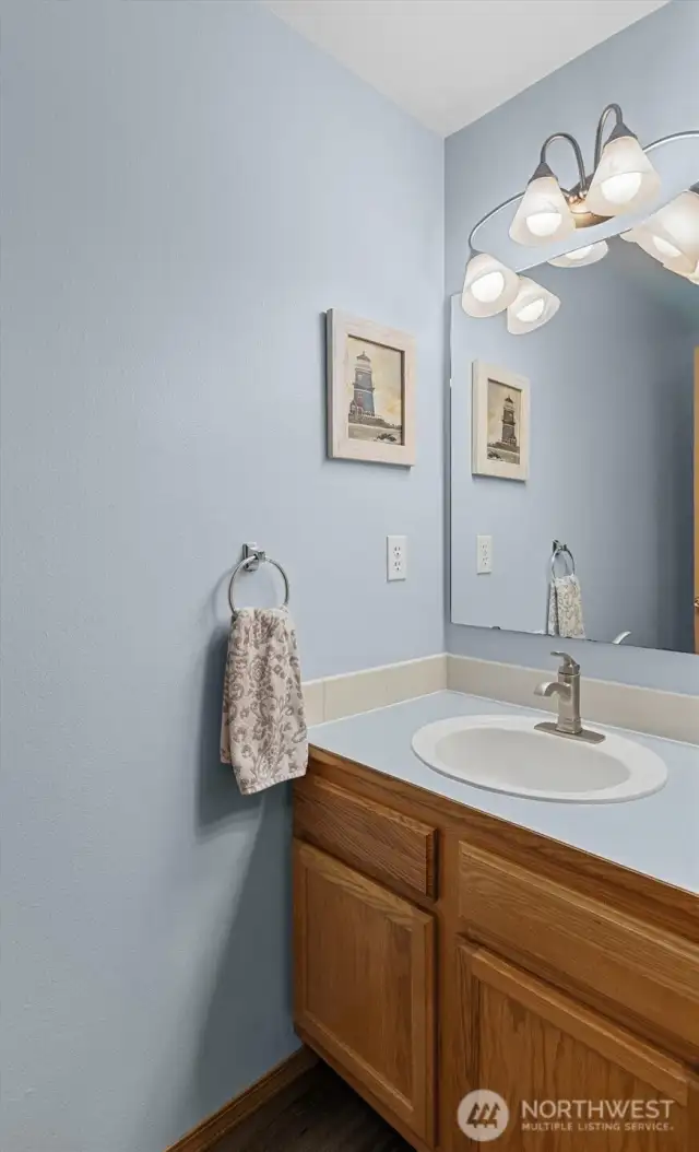 Main floor half bath near front door