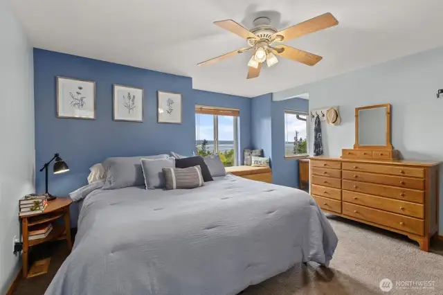Primary bedroom with bonus room to the right