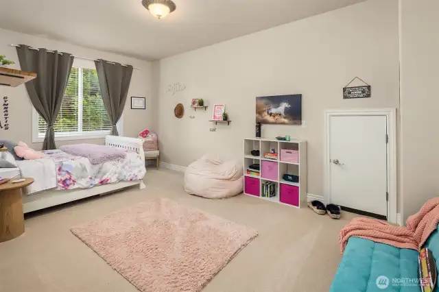 Oversized bedroom on upper level