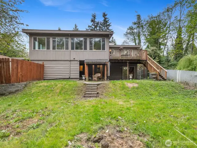 Back yard is large and fully fenced