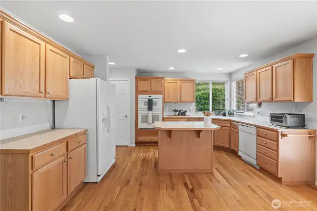 Kitchen has plenty of room for a kitchen table.