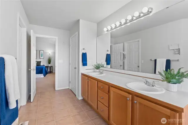 Large primary bathroom attached