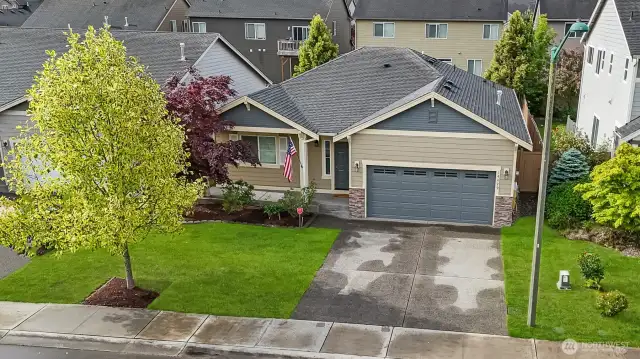 Two car garage plus driveway parking.