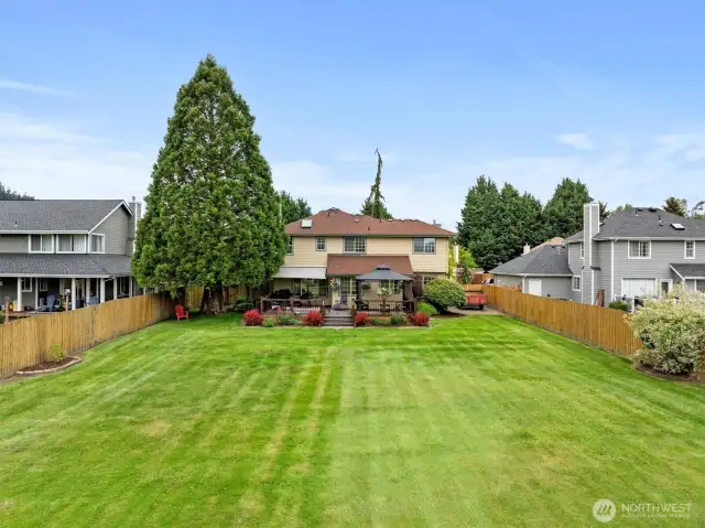 Sprinkler system spans front and back yard