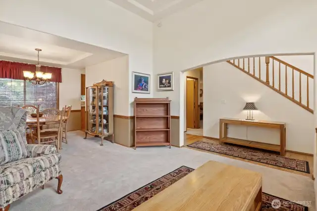 Living room leads into dining room