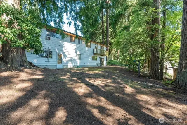 Backyard and exterior view of home.