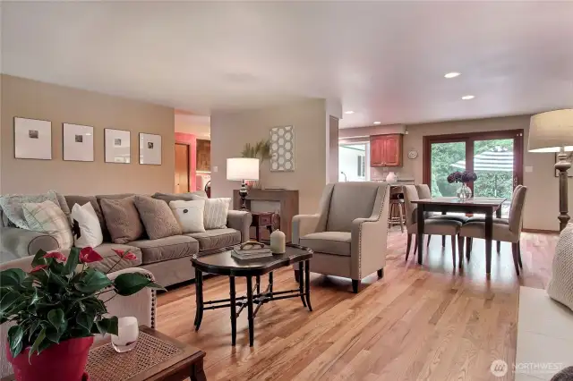 Front living room with hardwood flooring.