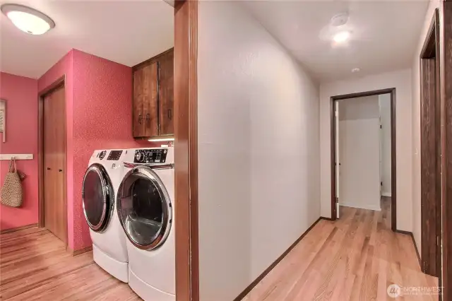 Laundry and hallway to bedrooms #4 and #5.