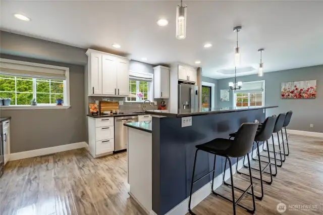 Plenty of room to pull up to this eat-in kitchen island