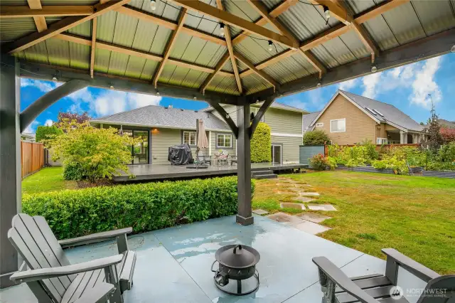 Cozy gazebo perfect for entertaining on nice concrete slab