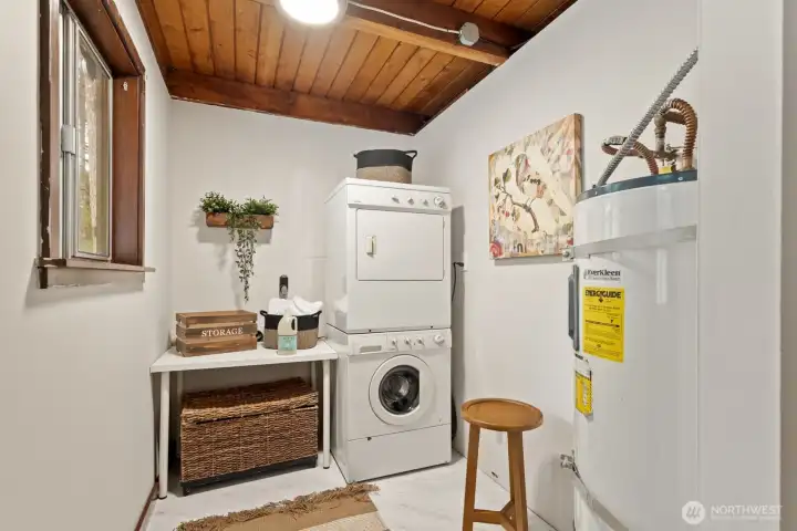 Functional laundry/mudroom with easy access from the back entrance.