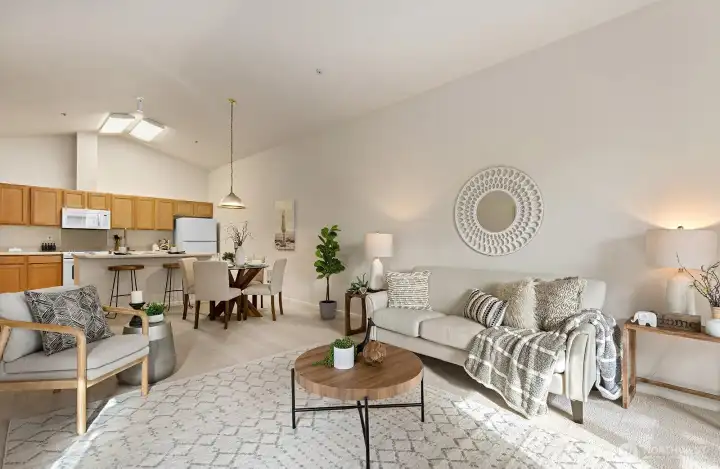 Living room is open to the kitchen which is great for entertaining guests.