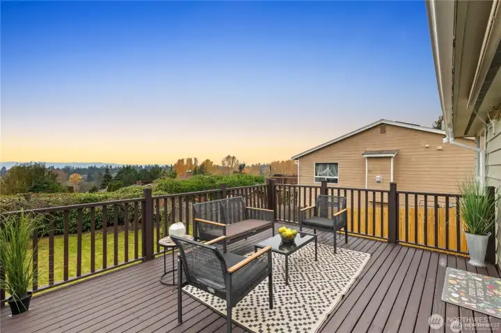 Deck with Puget Sound view.