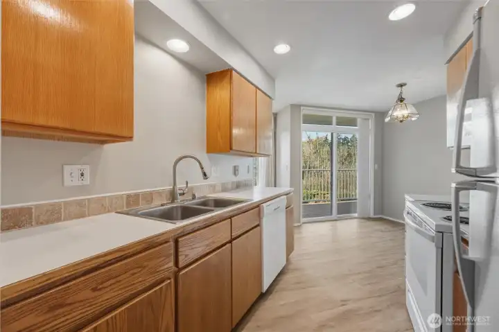 Kitchen to dining room and deck