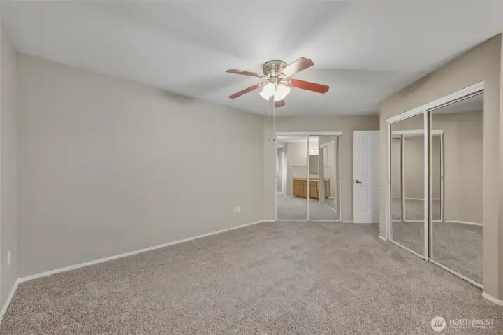 Primary bedroom with 2 large closets