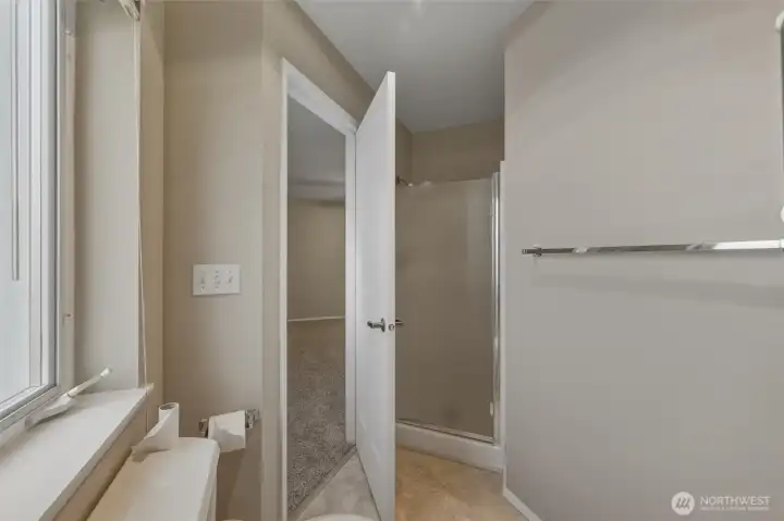 Primary bath with walk-in shower