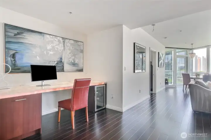 Office/Den with backlit Cristallo counters