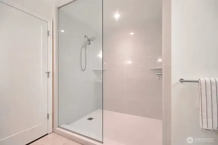 Oversized Shower with Glass Panel