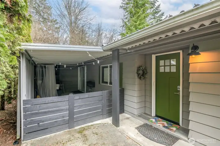 Front door and patio