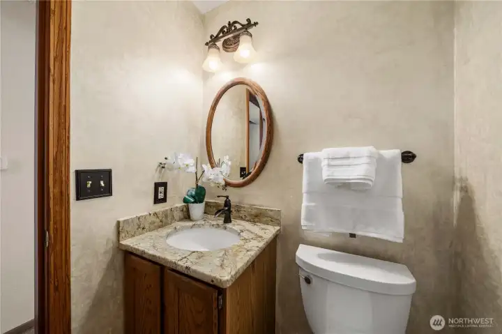 Guest bath on main level.