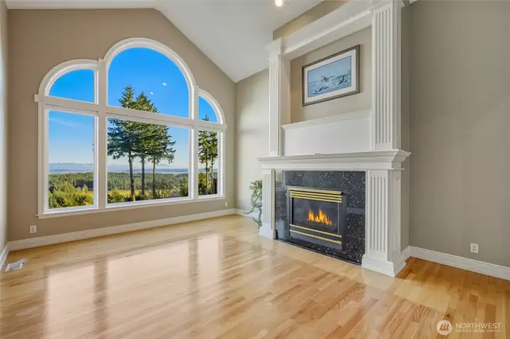 Fireside Formal Living Room w/ Soaring Ceiling~