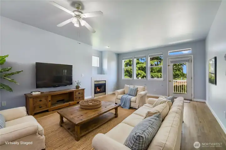 Virtually staged Great Room photo.