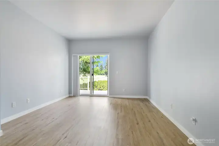 The primary Bedroom also has sliding doors with access to the deck.