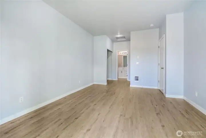 This is the primary Bedroom view towards the bathroom.