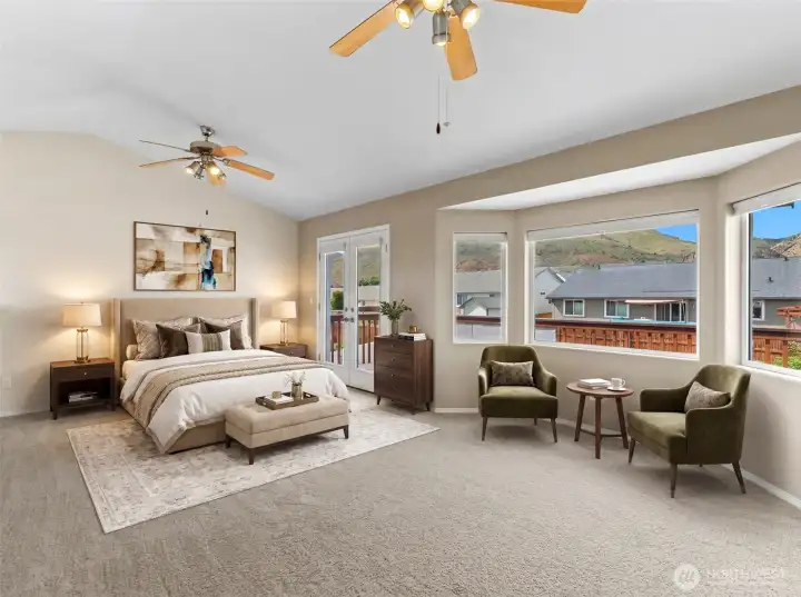 Virtually staged loft as bedroom Virtually staged loft as bedroom